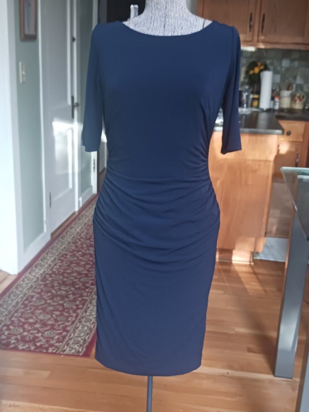 Vince Camuto Navy Blue Short-sleeve Sheath Dress Size 4
